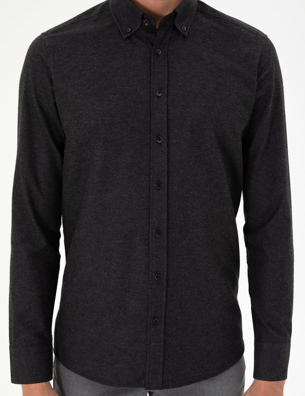 Siyah Regular Fit Uzun Kollu G_mlek