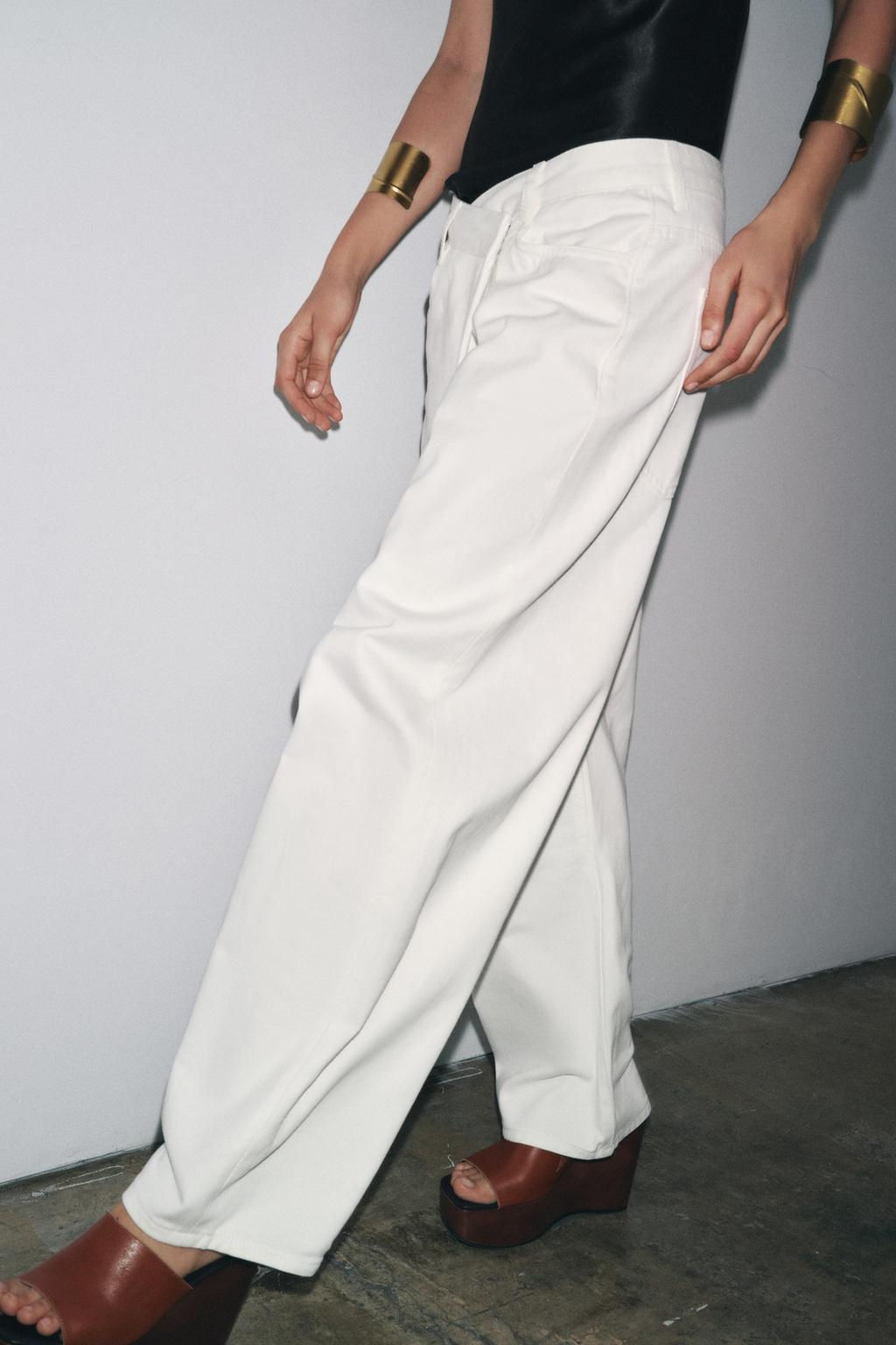 ZW COLLECTION PLEATED COTTON TROUSERS - Zara фото 4