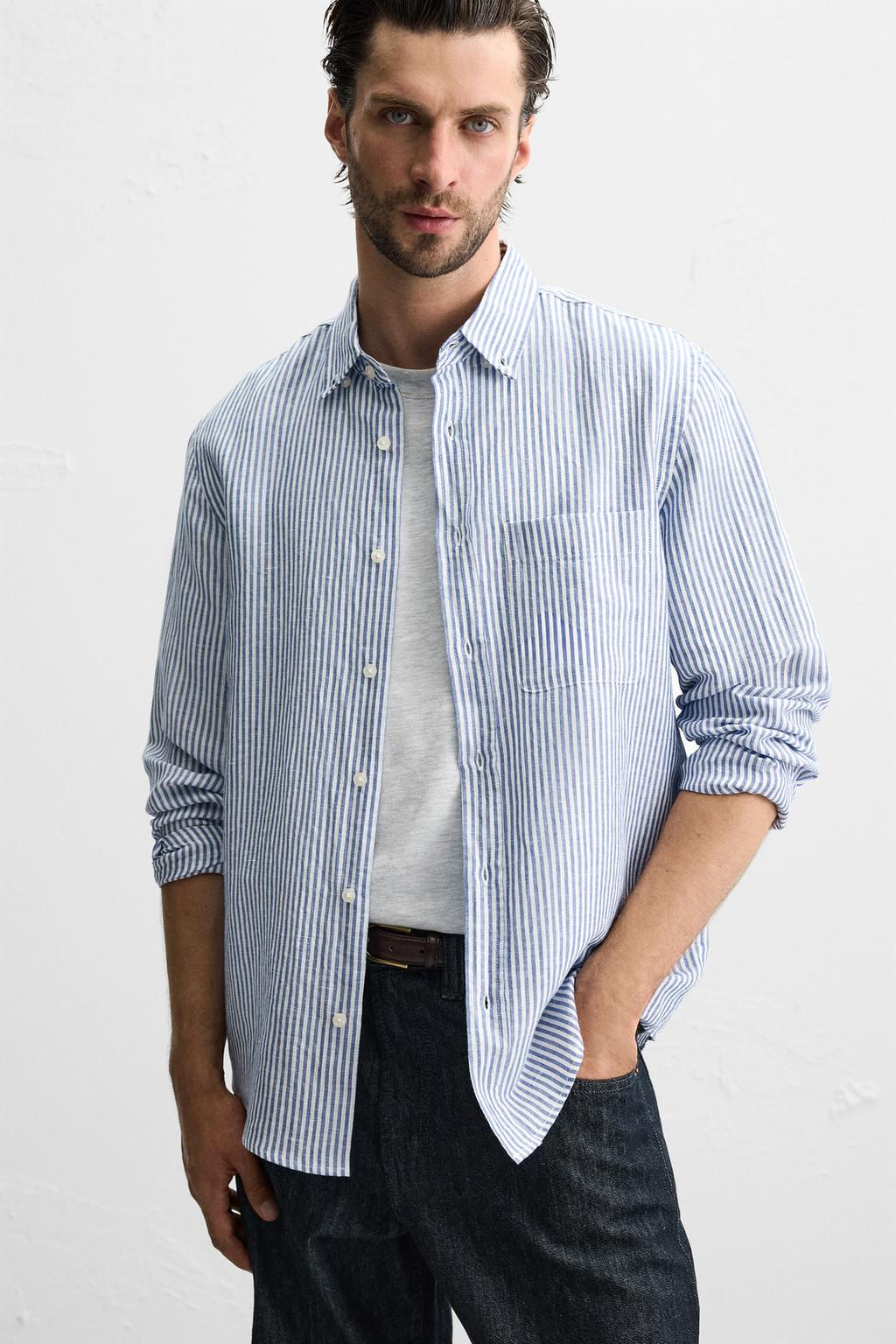 COTTON - LINEN SHIRT - Zara фото 47
