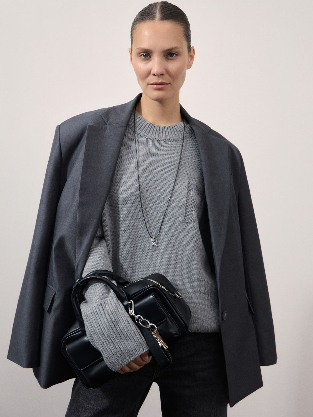 Оверсайз джемпер с шерстью в составе / Zarina  фото 2