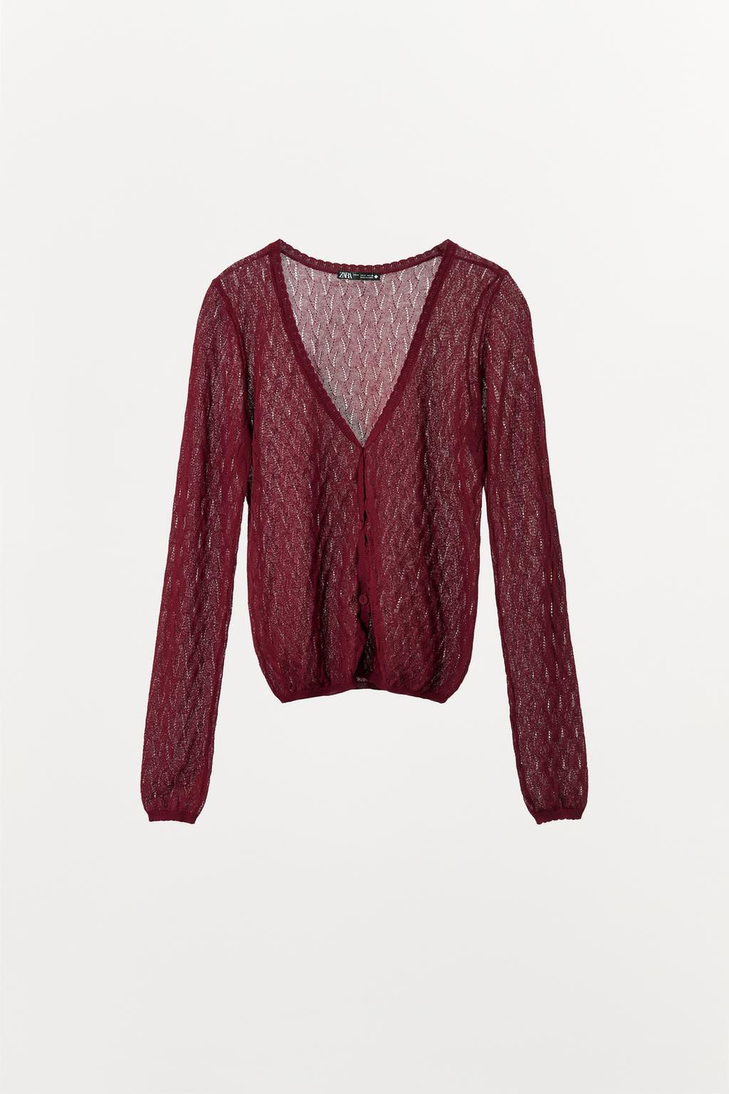 POINTELLE CHUNKY KNIT JACKET - Zara фото 2