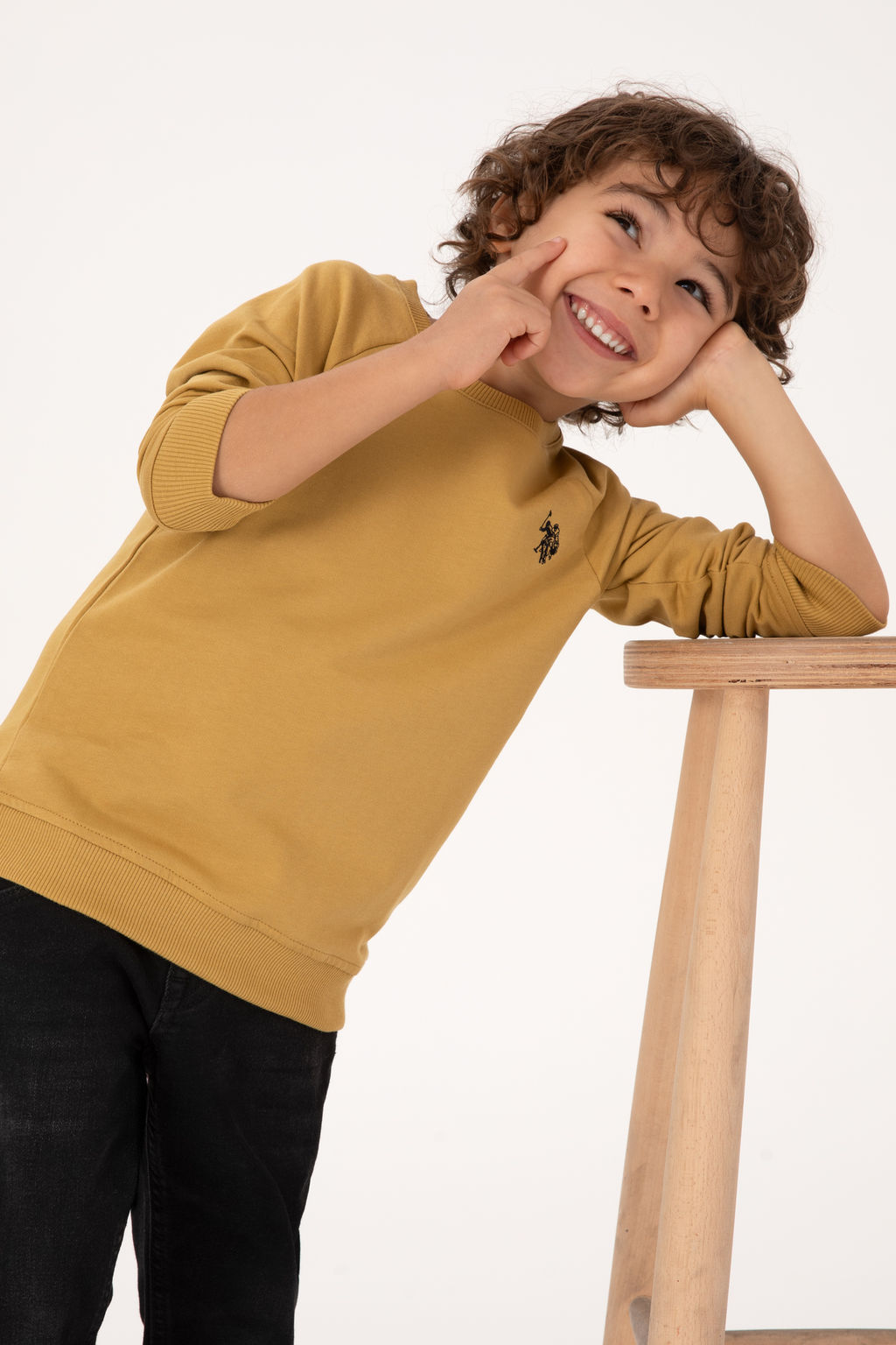 Erkek _ocuk Hardal Basic Sweatshirt Sepette S_rpriz _ndirim - U.s. polo assn фото 5