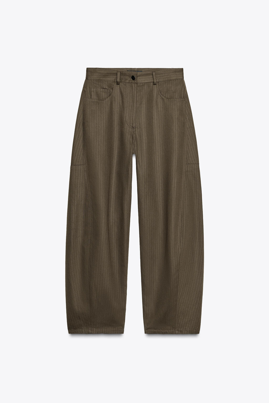 ZW COLLECTION HERRINGBONE WIDE-LEG TROUSERS