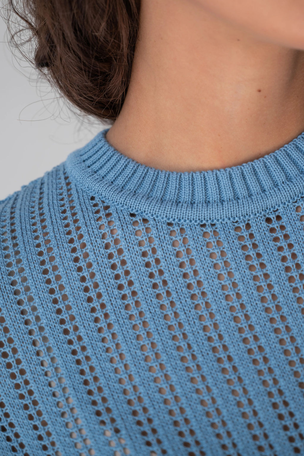 Вязаная футболка ДЖв 1260-6 Голубой - T.C.T фото 4