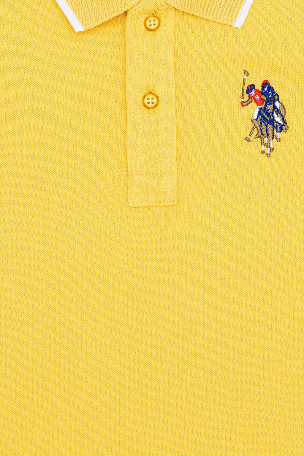 Светло-желтая футболка с воротником-поло для мальчиков - U.s. polo assn фото 3