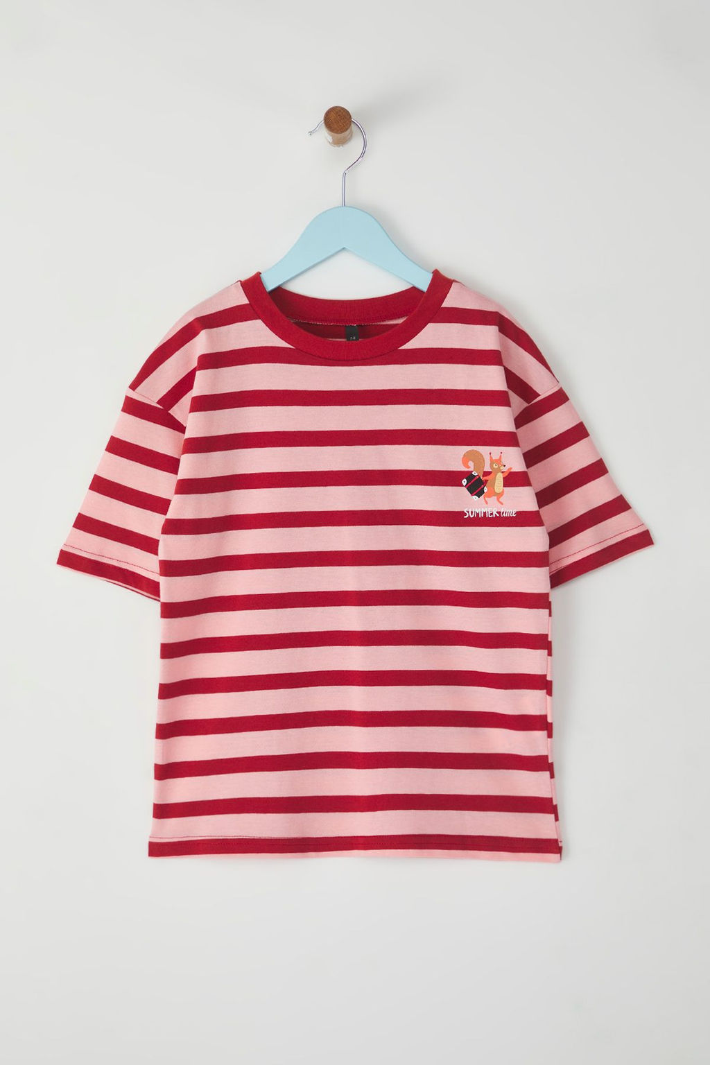 Bordo %100 Pamuk Unisex Cizgili Bask?l? Oversize Kal?p K?sa Kol Orme T-Shirt TKDSS25TS00037 - Trendyolmilla фото 4