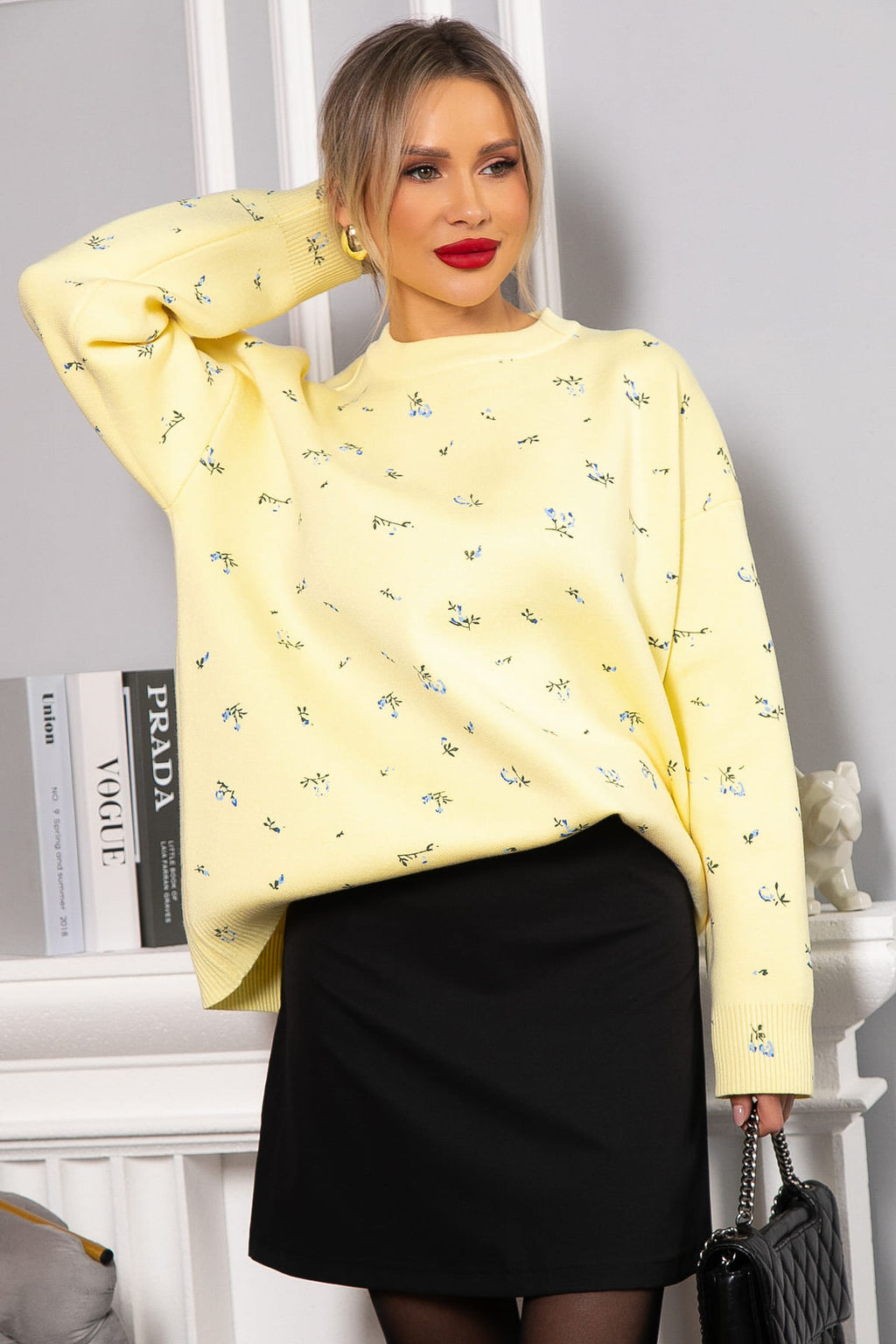 Свитер оверсайз Анита (лимонный) Б14758-1М