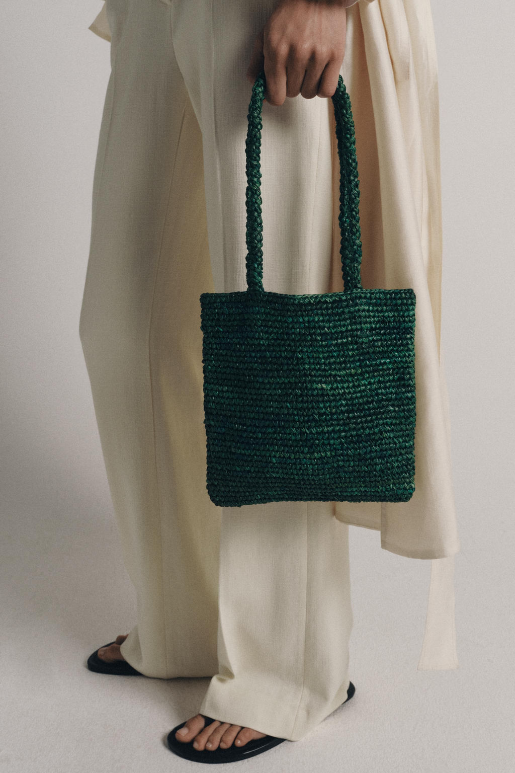 BOLSO MINI SHOPPER RAFIA / Verde - Zara фото 2