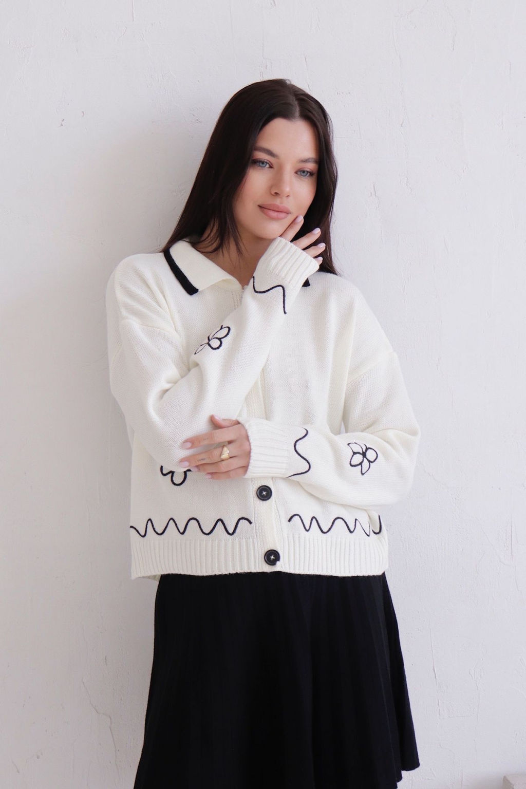 12068 Юбка чёрная вязаная - Martichelli фото 9