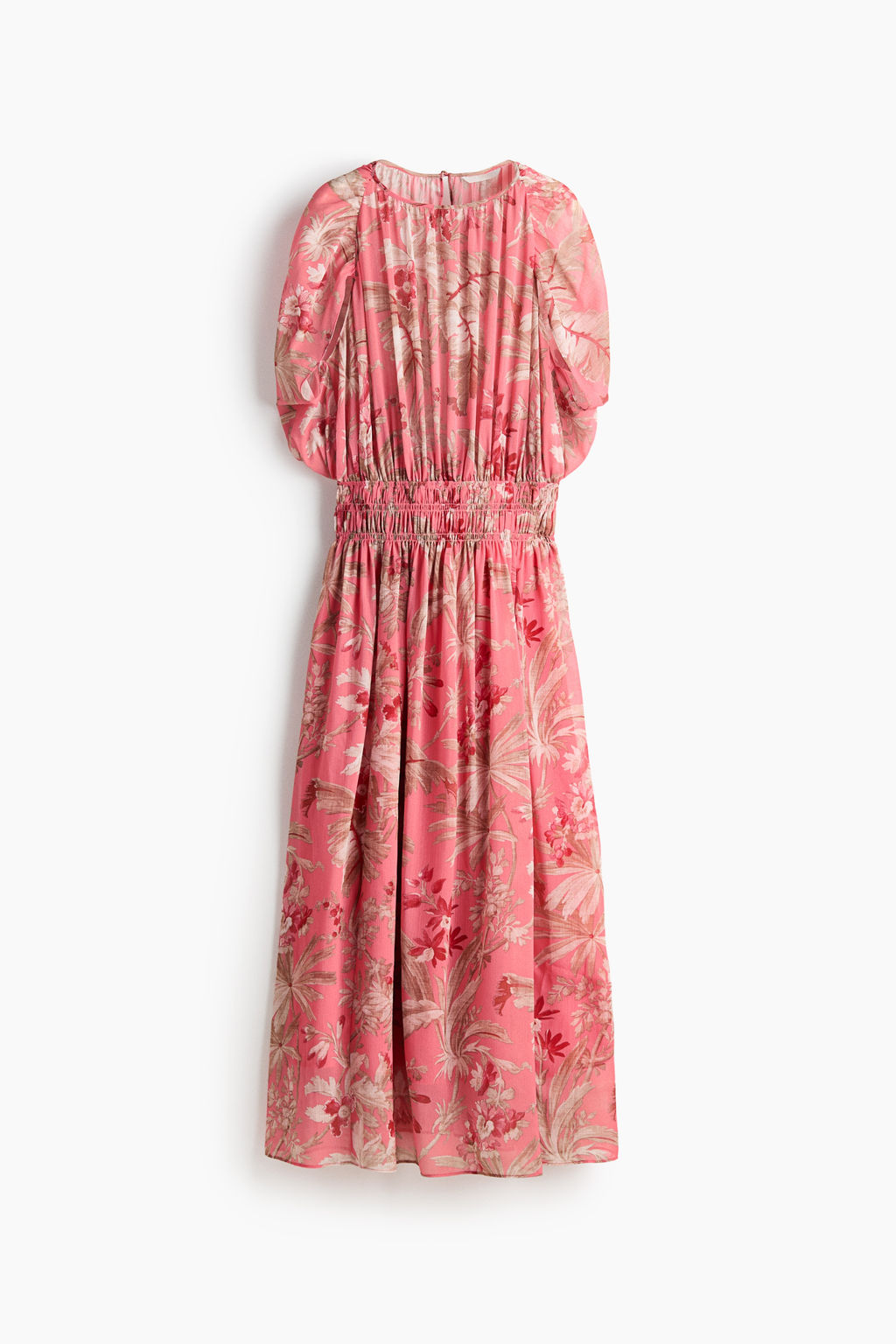 Vestido de gasa con mangas capa