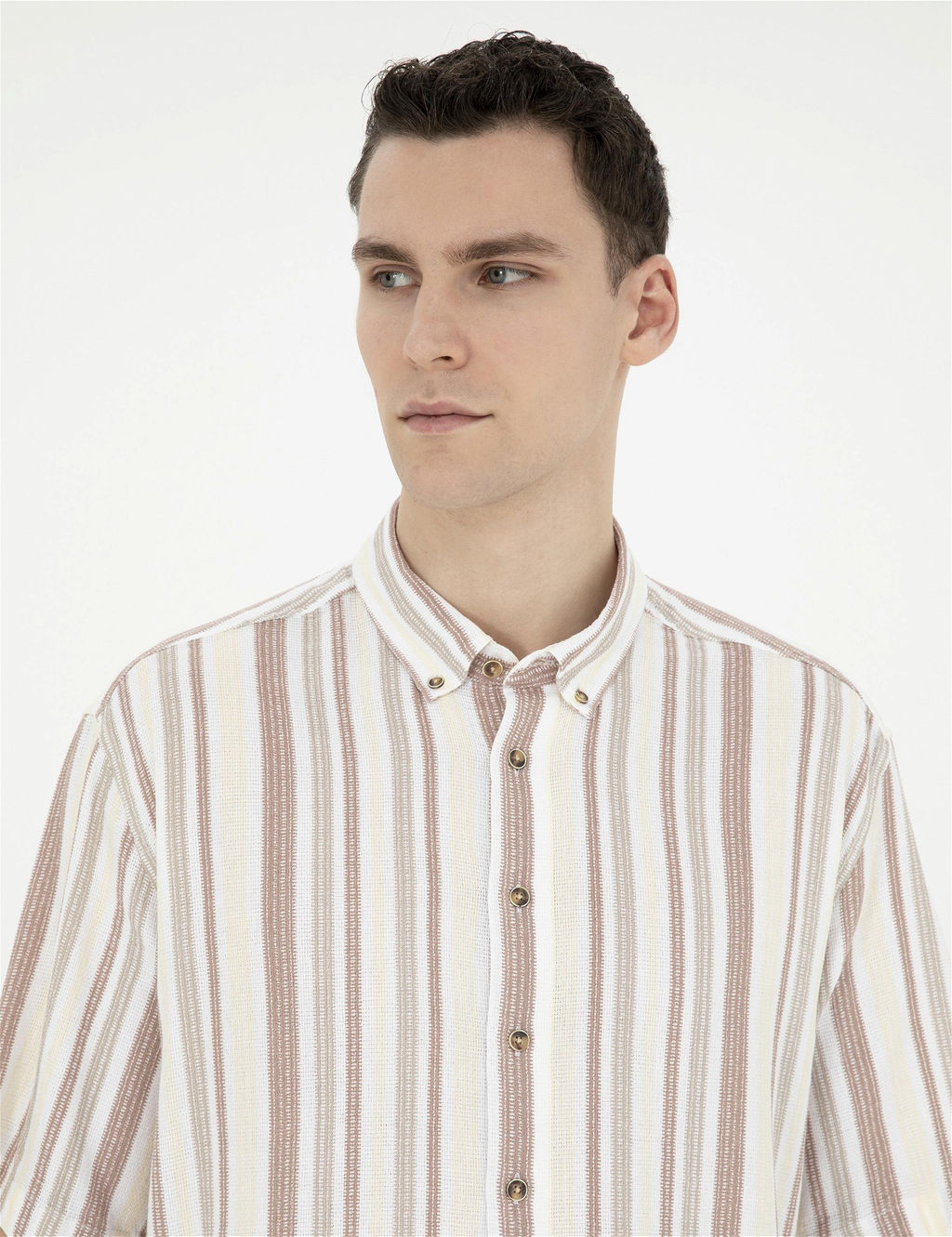 Kahverengi Oversize K_sa Kollu G_mlek - Pierre cardin фото 2