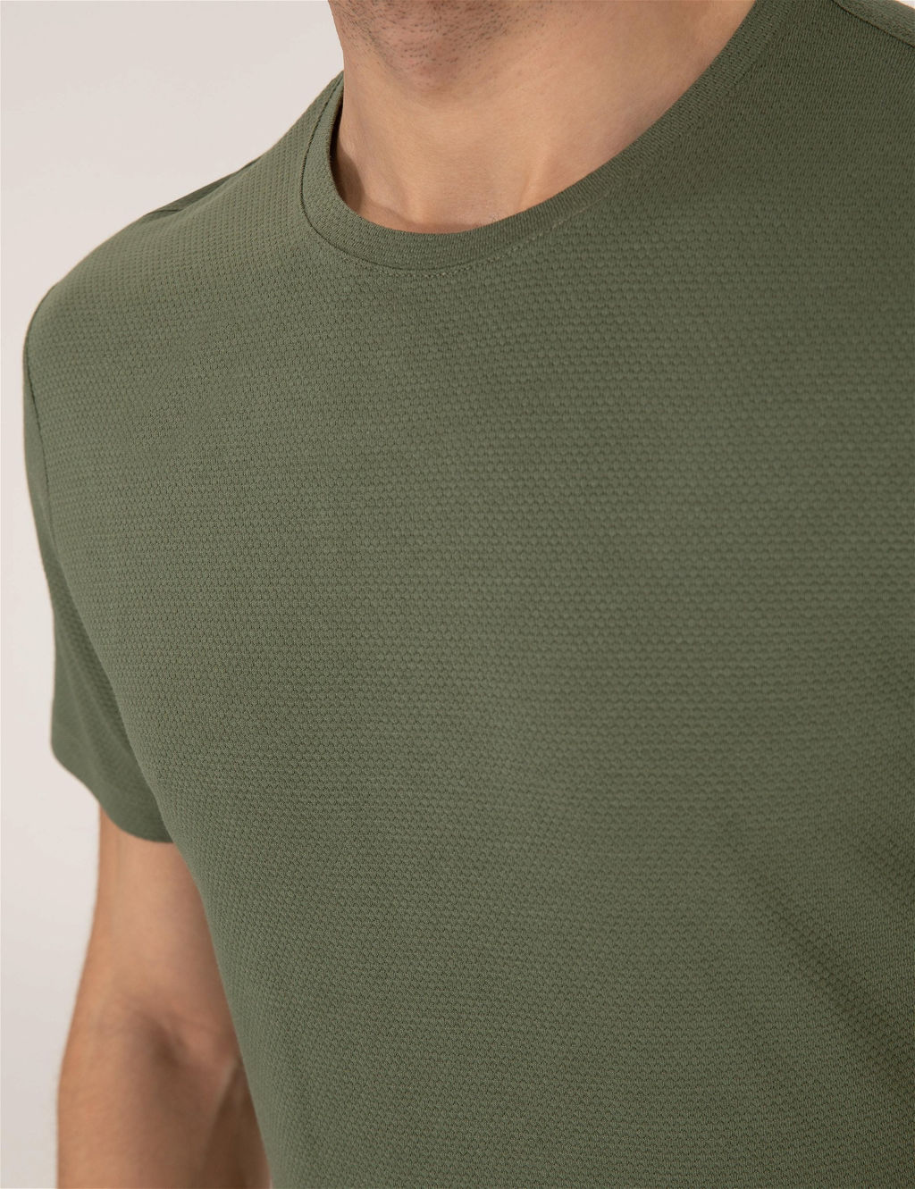 Haki Slim Fit Basic Ti__rt - Pierre cardin фото 7