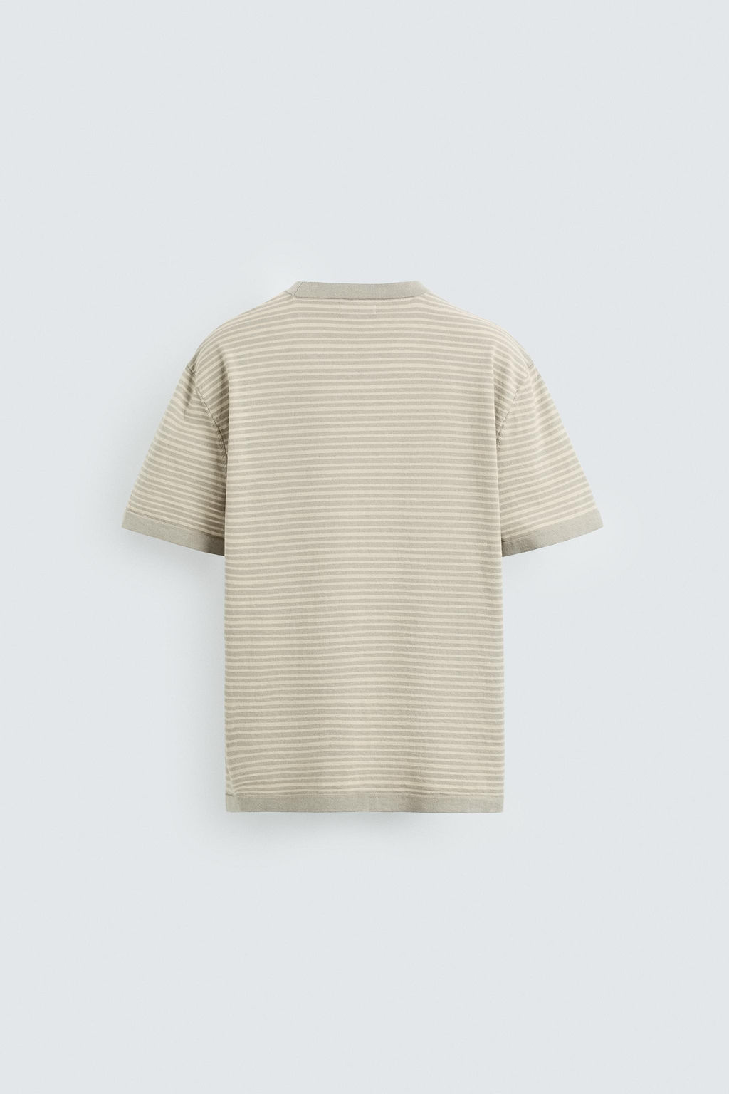 STRIPED KNITTED COTTON-LINEN T-SHIRT - Zara фото 14