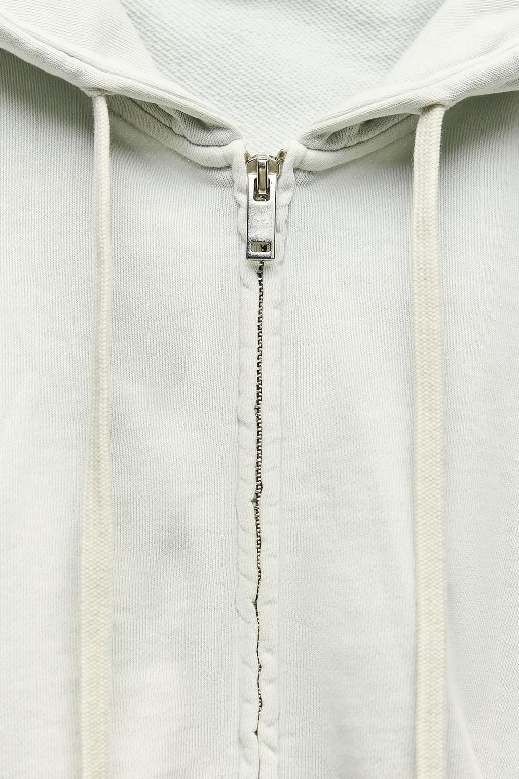 FADED-EFFECT CROPPED HOODIE - Zara фото 7