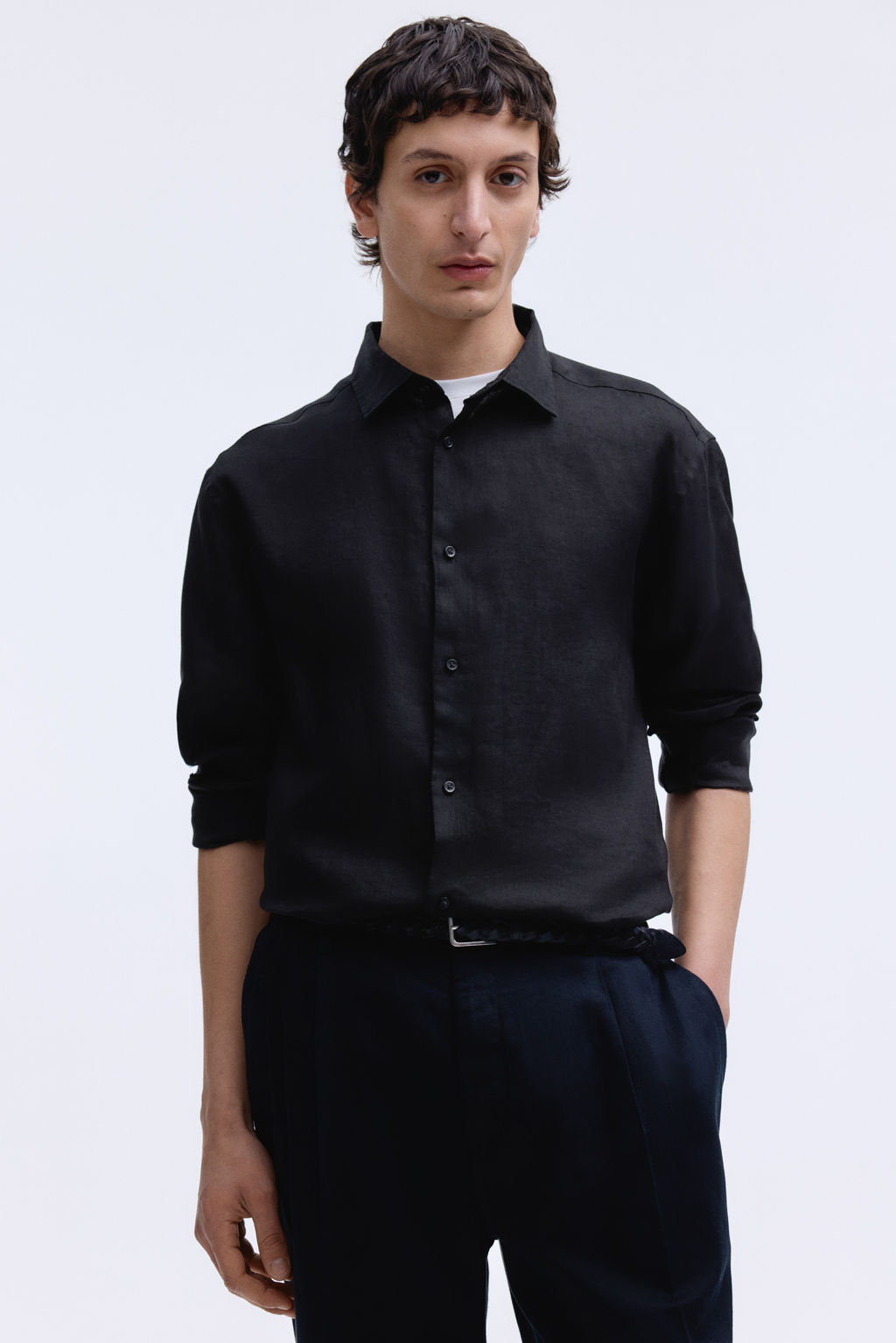 Camisa de lino Slim Fit - H&m фото 9