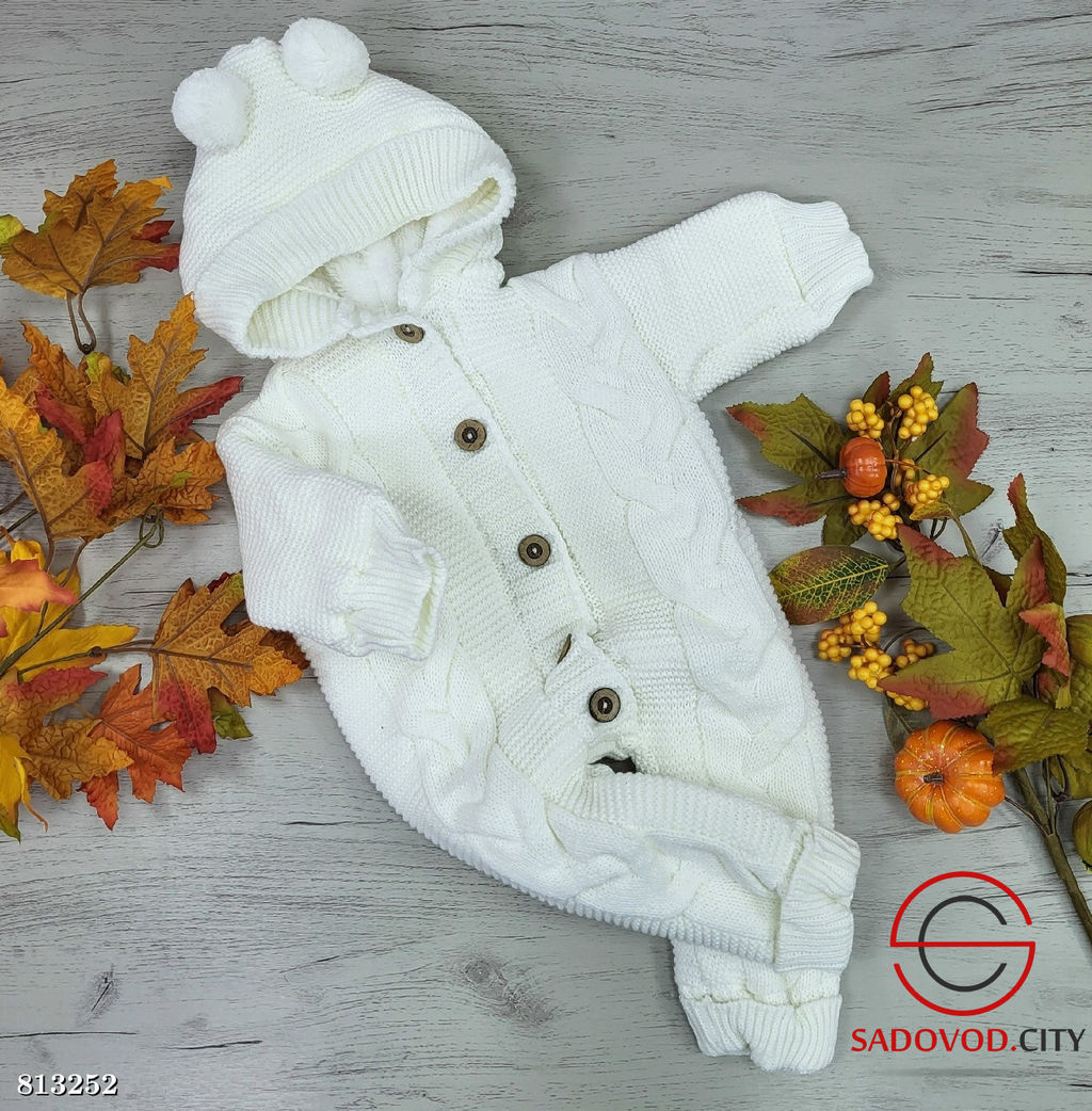 Комбинезон с капюшоном на меху + пинетки