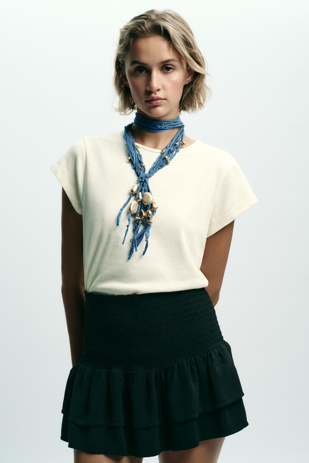 WIDE-WAIST BERMUDA SHORTS WITH RUFFLES - Zara фото 11