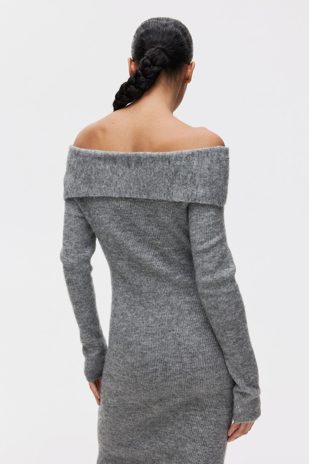 Vestido off-the-shoulder en punto fino - H&m фото 4