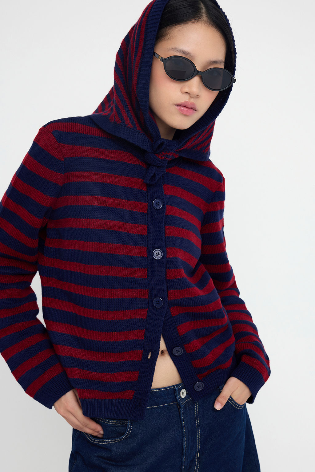 Teen K?rm?z? Yumusak Dokulu Genis Kal?p Ekstra Sall? Triko H?rka TWOAW26HI00135