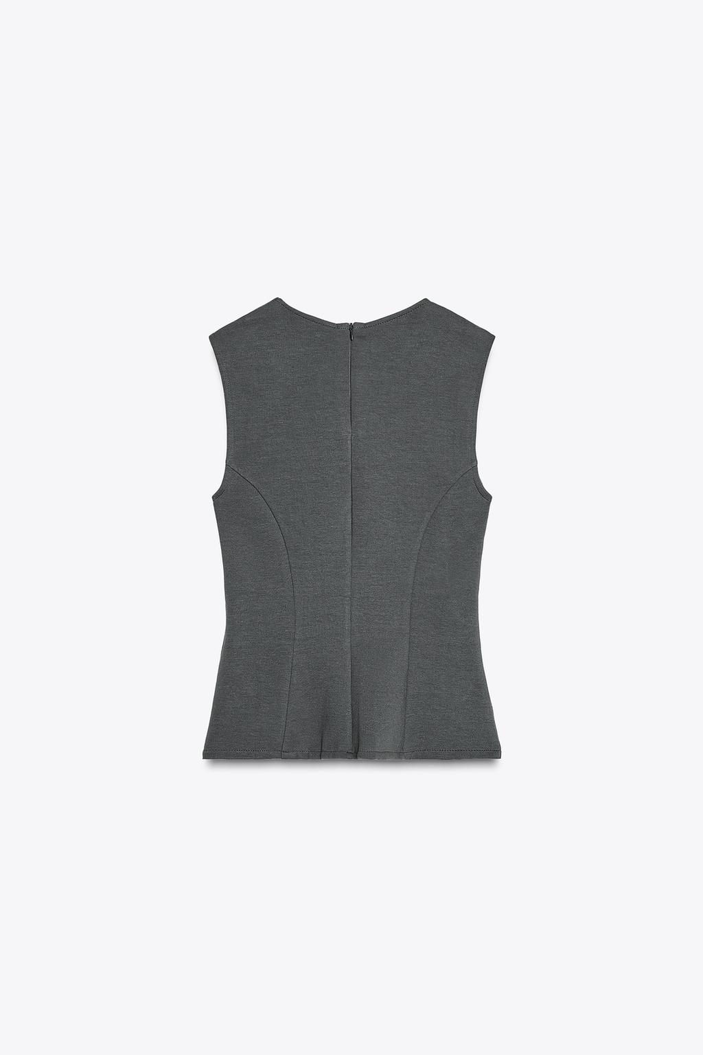 INTERLOCK PEPLUM TOP - Zara фото 6