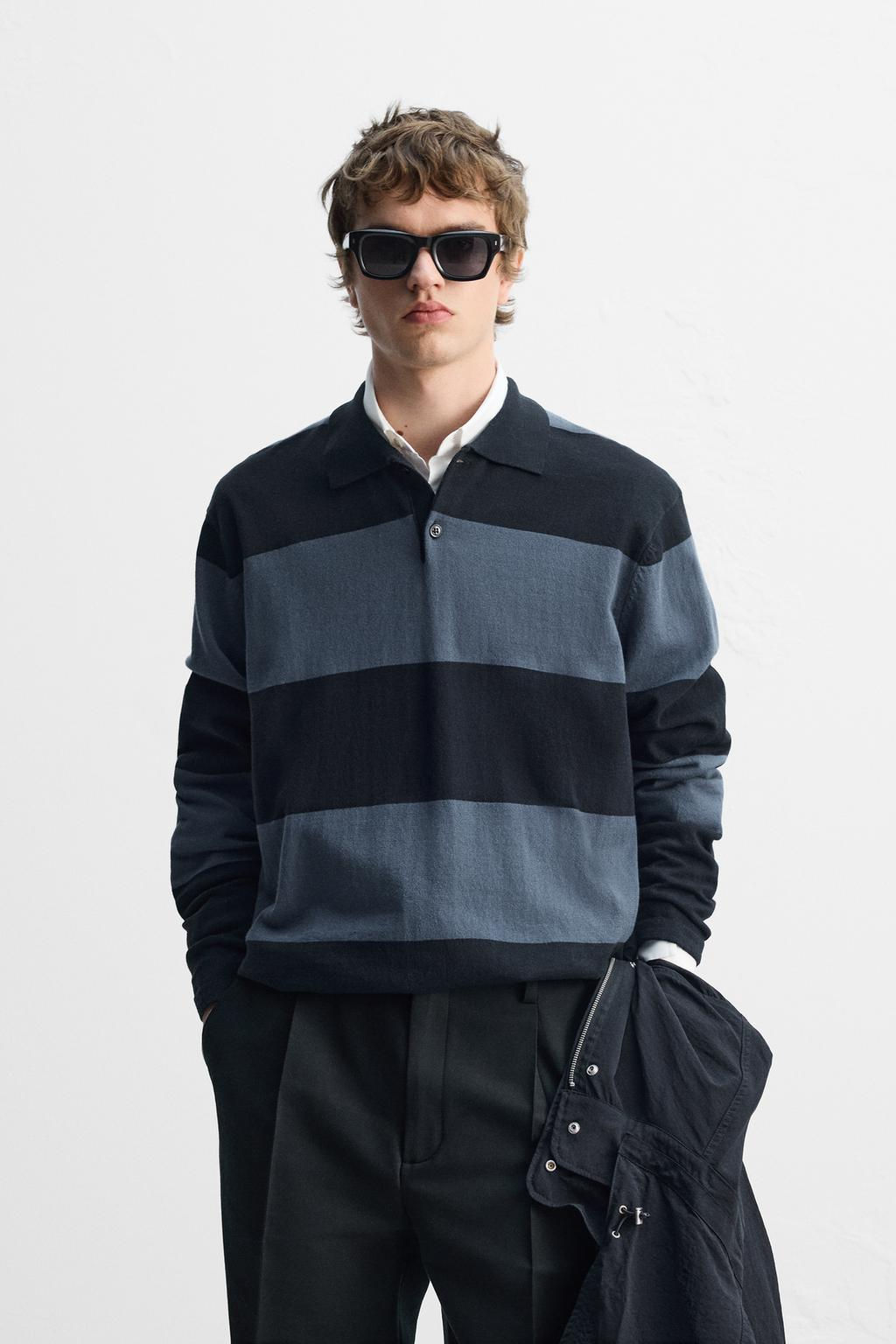 STRIPED KNIT POLO SHIRT - Zara фото 10