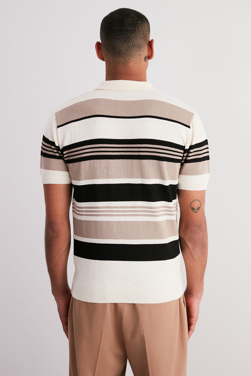 Cok Renkli Regular Fit Cizgili Triko Polo Yaka T-Shirt TMNSS24PO00003 - Trendyolmilla фото 6