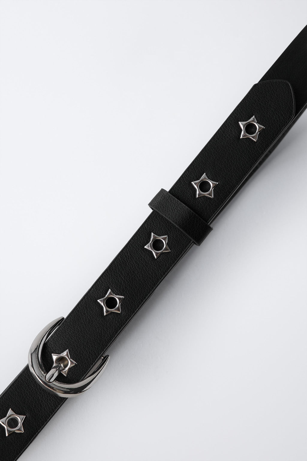 LEATHER EFFECT BELT WITH STAR EYELETS - Zara фото 7