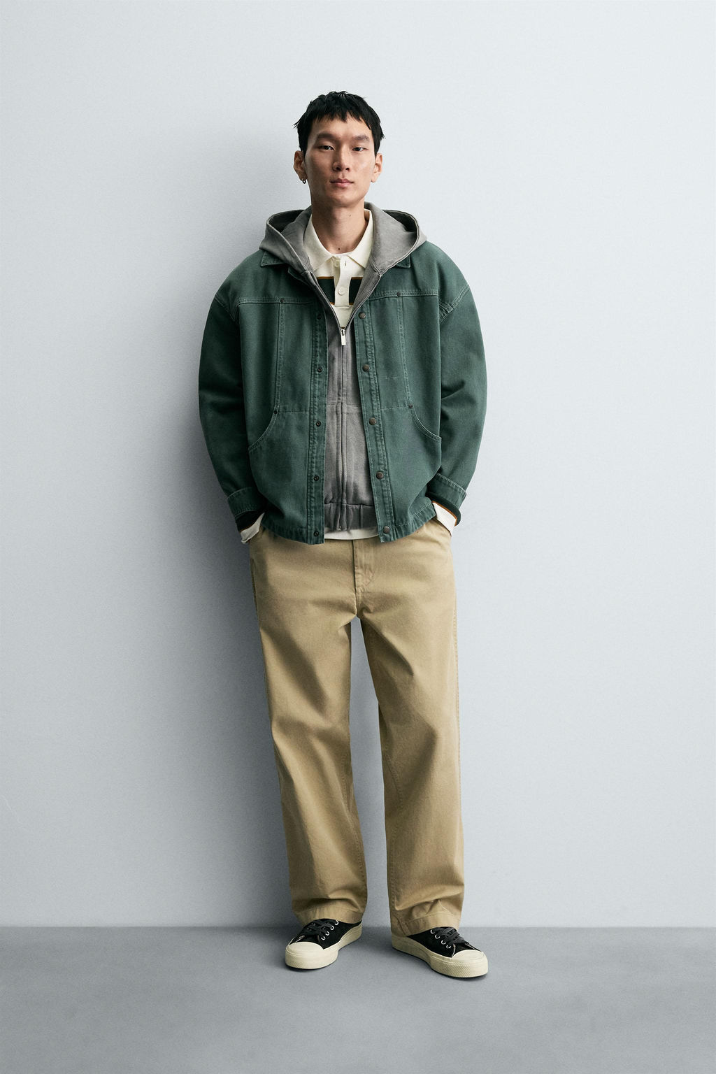 WASHED STRUCTURED OVERSHIRT
