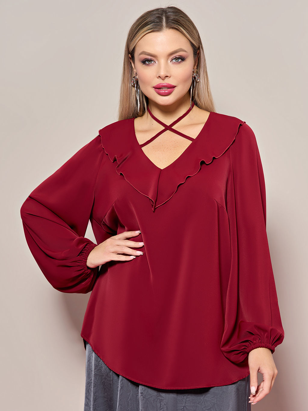 Блузка 0059-26 алый - Dora фото 156