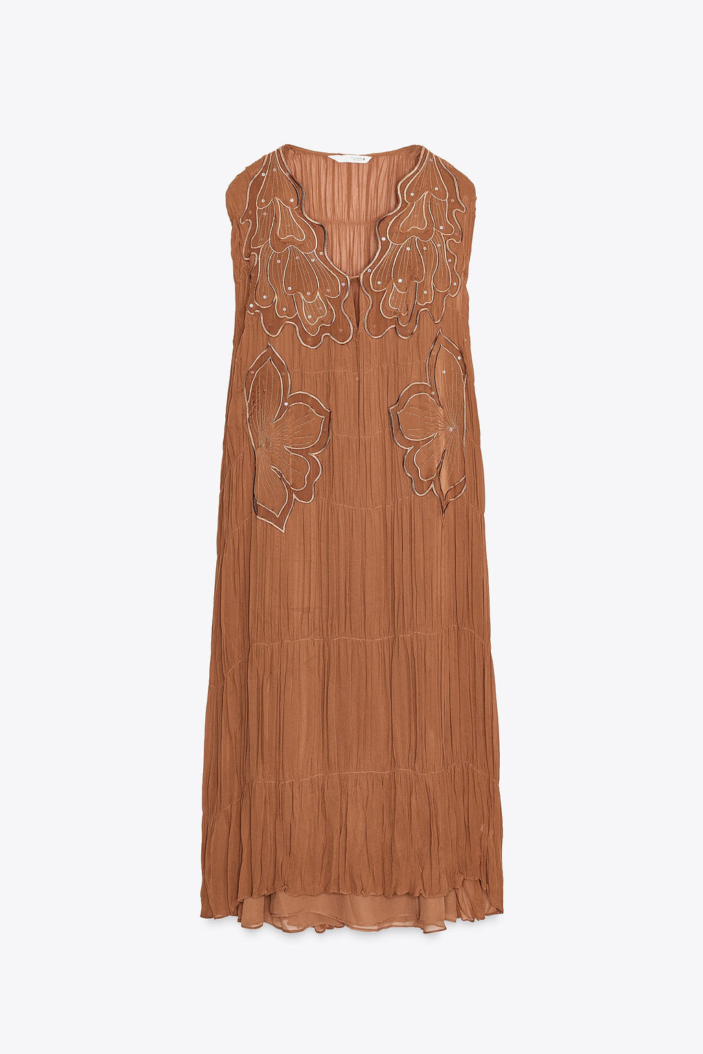 ZW COLLECTION GATHERED EMBROIDERED DRESS - Zara фото 17