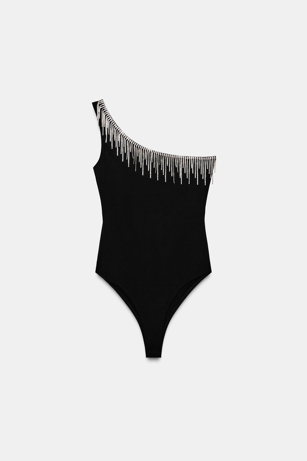 ASYMMETRIC FRINGED SHIMMER BODYSUIT - Zara фото 5