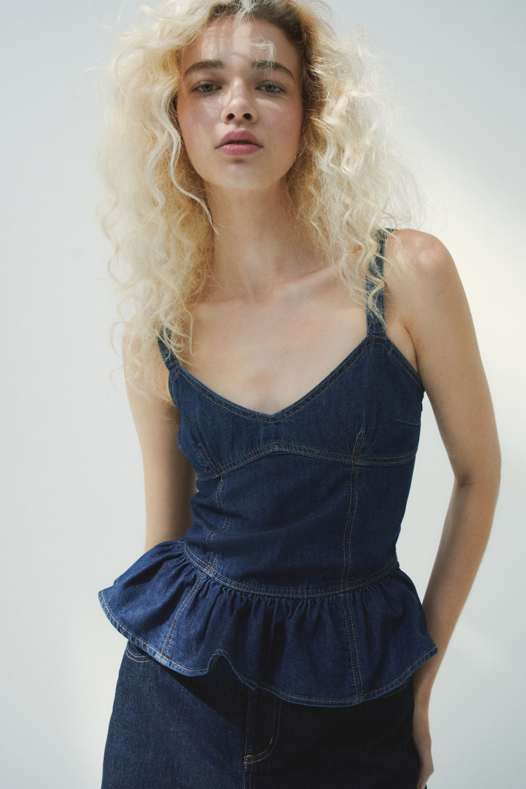 Denim peplum top - H&m фото 3