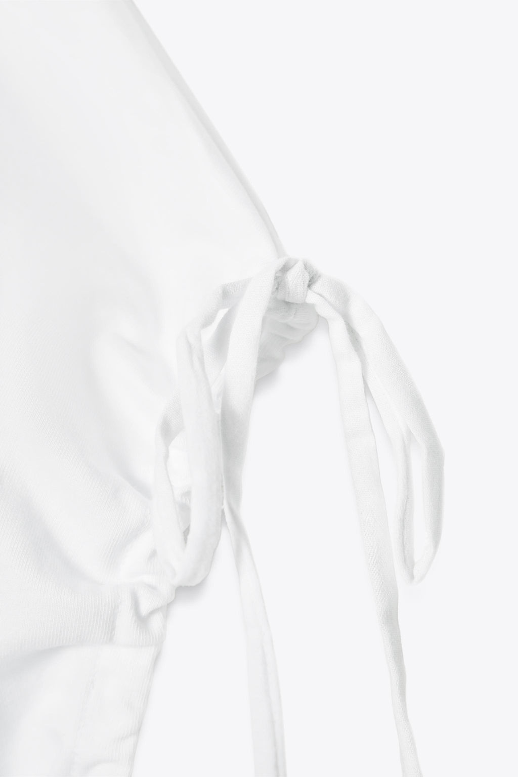COTTON T-SHIRT WITH TIES - Zara фото 7