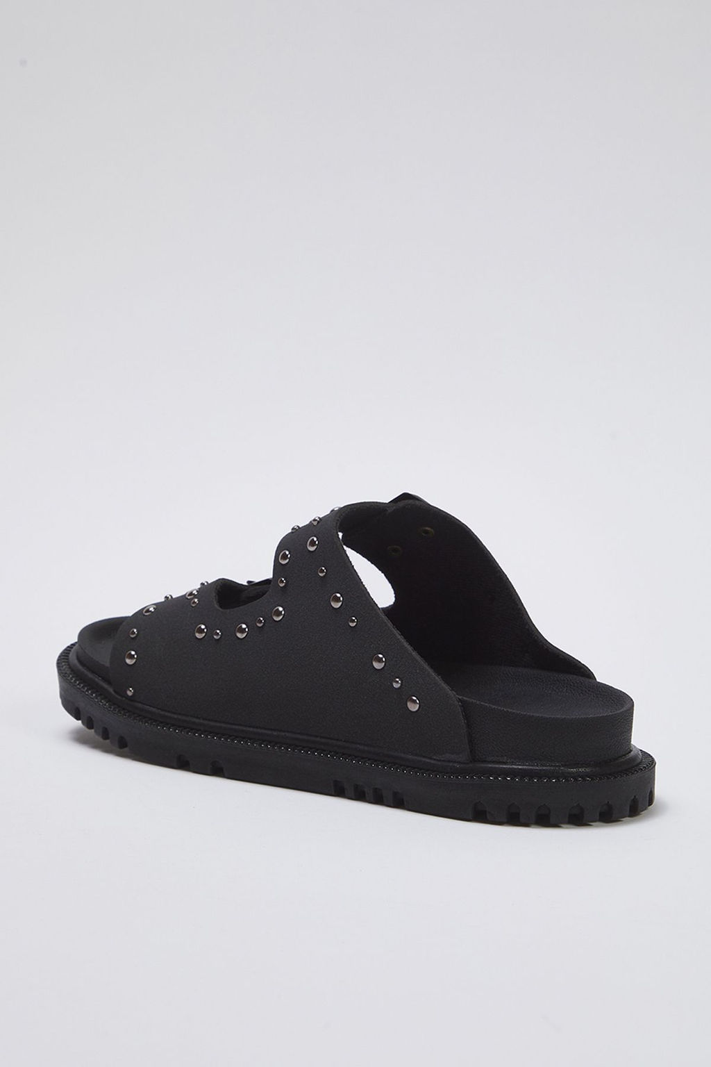 Trendyol Shoes Siyah Rivetli Cift Tokal? Duz Kad?n Terlik TAKSS25TE00004 - Trendyolmilla фото 9