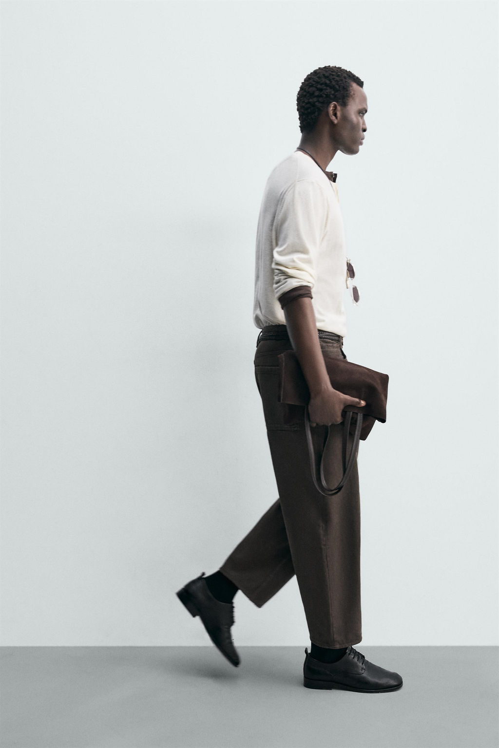 TAPERED WIDE-LEG JEANS - Zara фото 6