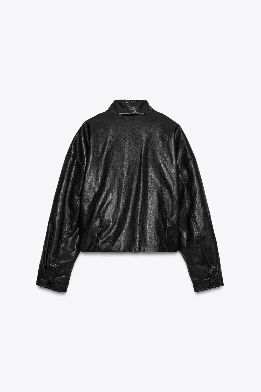 HIGH NECK FAUX LEATHER BOMBER JACKET - Zara фото 8