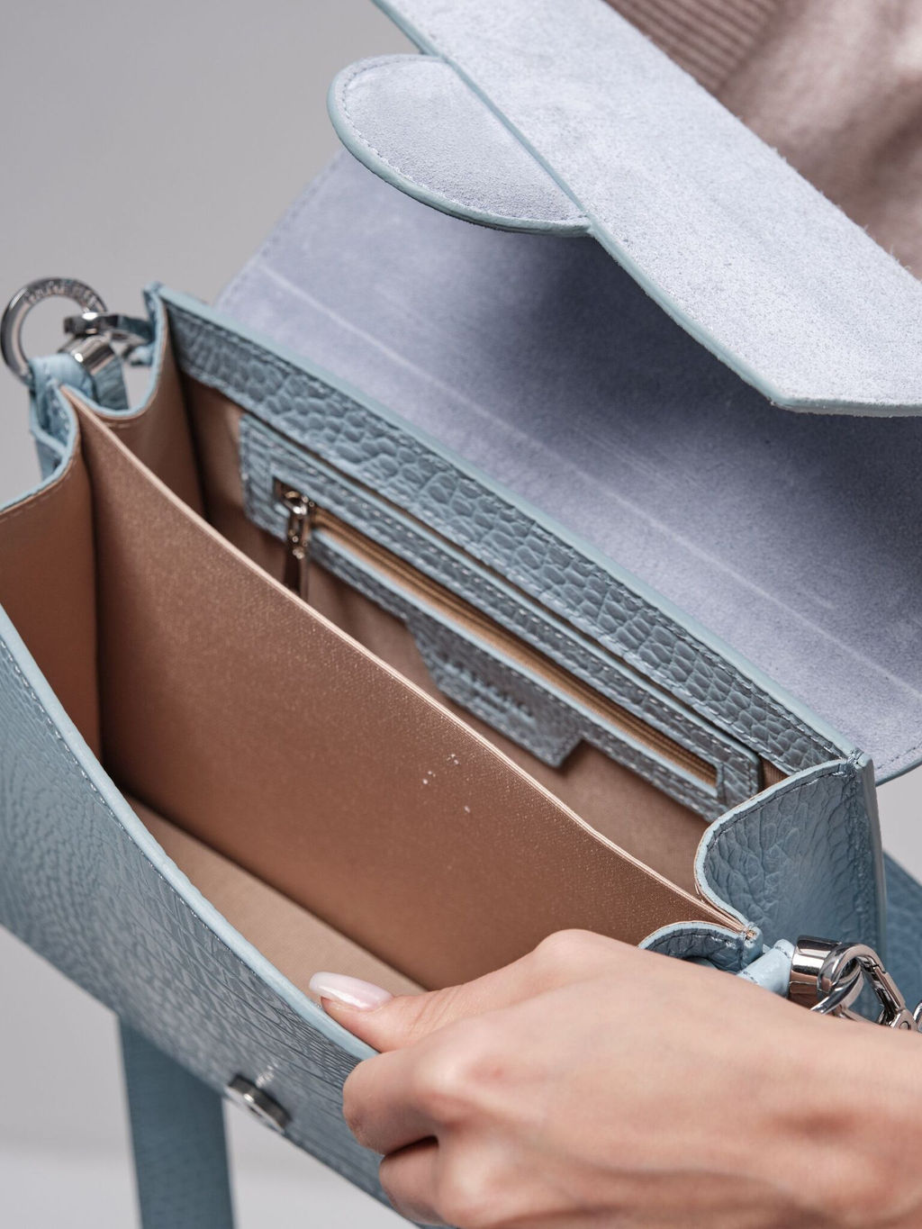 Сумка замшевая Deboro 30574 голубая вода