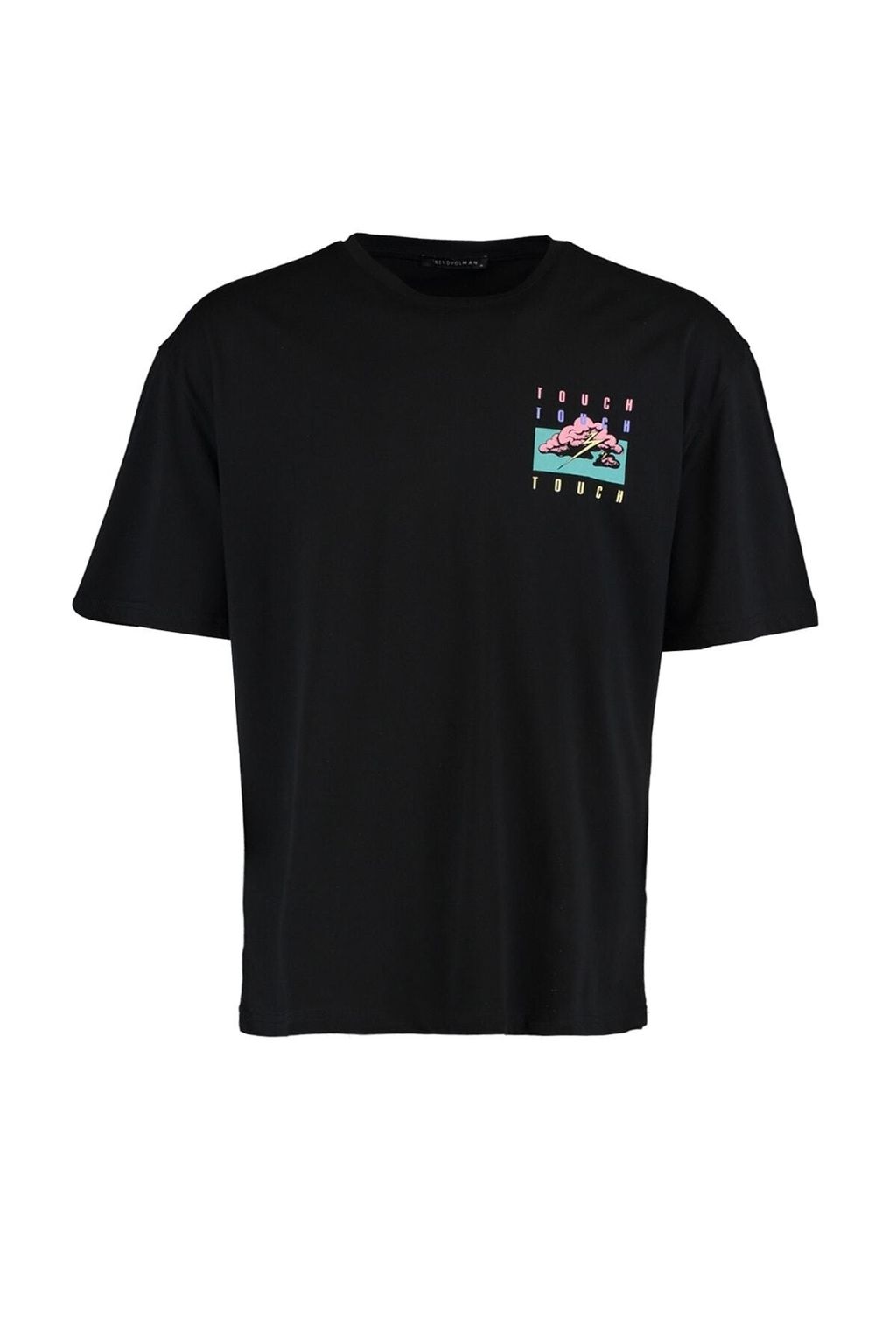 TRENDYOL MAN Siyah Oversize/Genis Kesim %100 Pamuklu Mistik Bask?l? T-Shirt TMNSS22TS0217 - Trendyolmilla фото 6