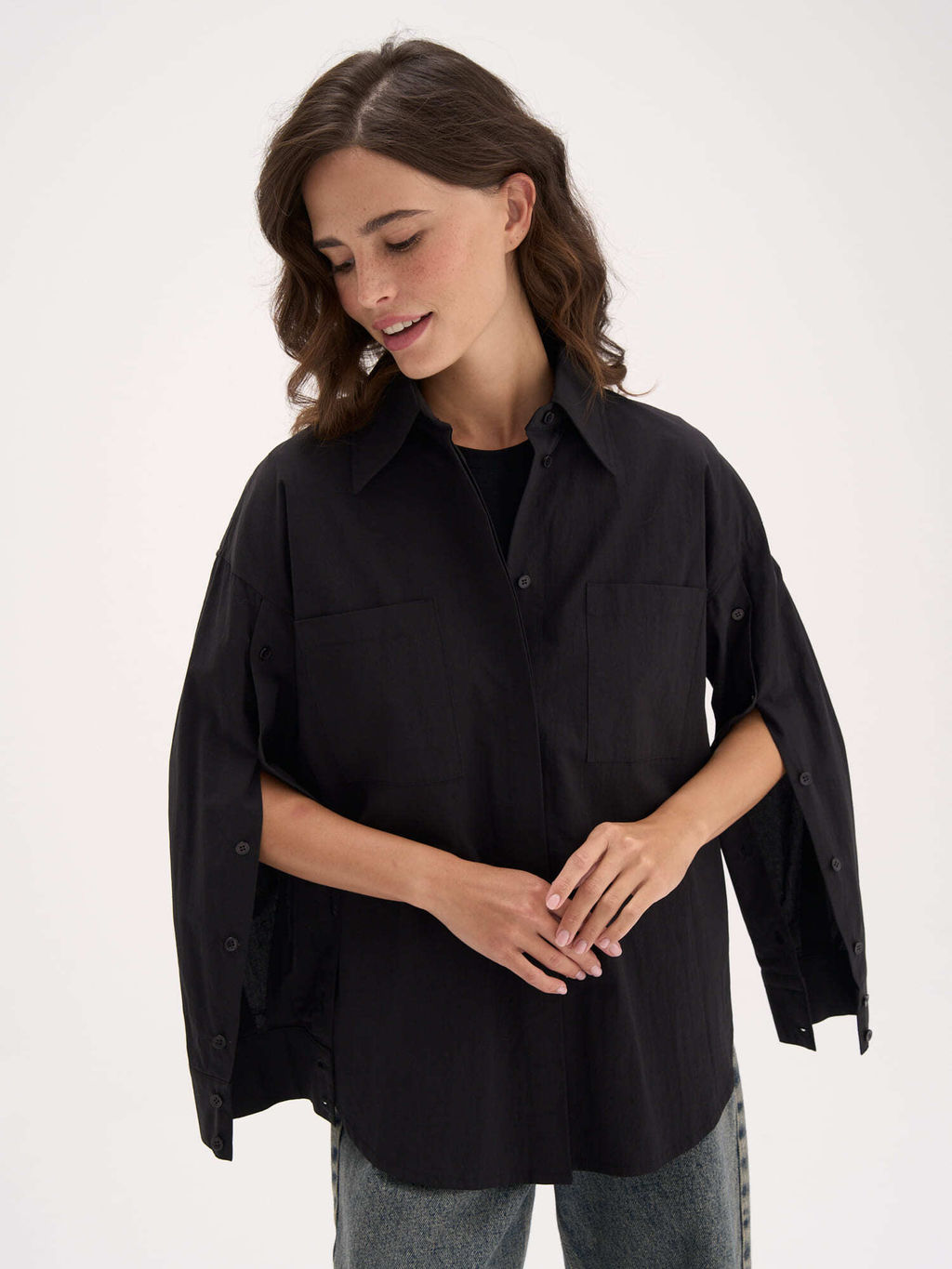 Рубашка из 100% хлопка "Уголь" женская