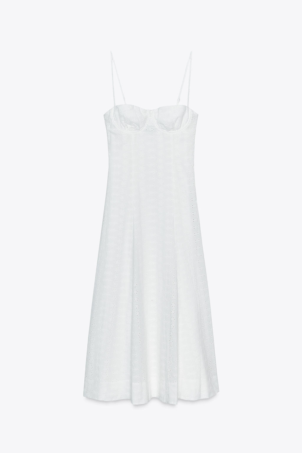 MIDI CORSET DRESS WITH CUTWORK EMBROIDERY - Zara фото 8