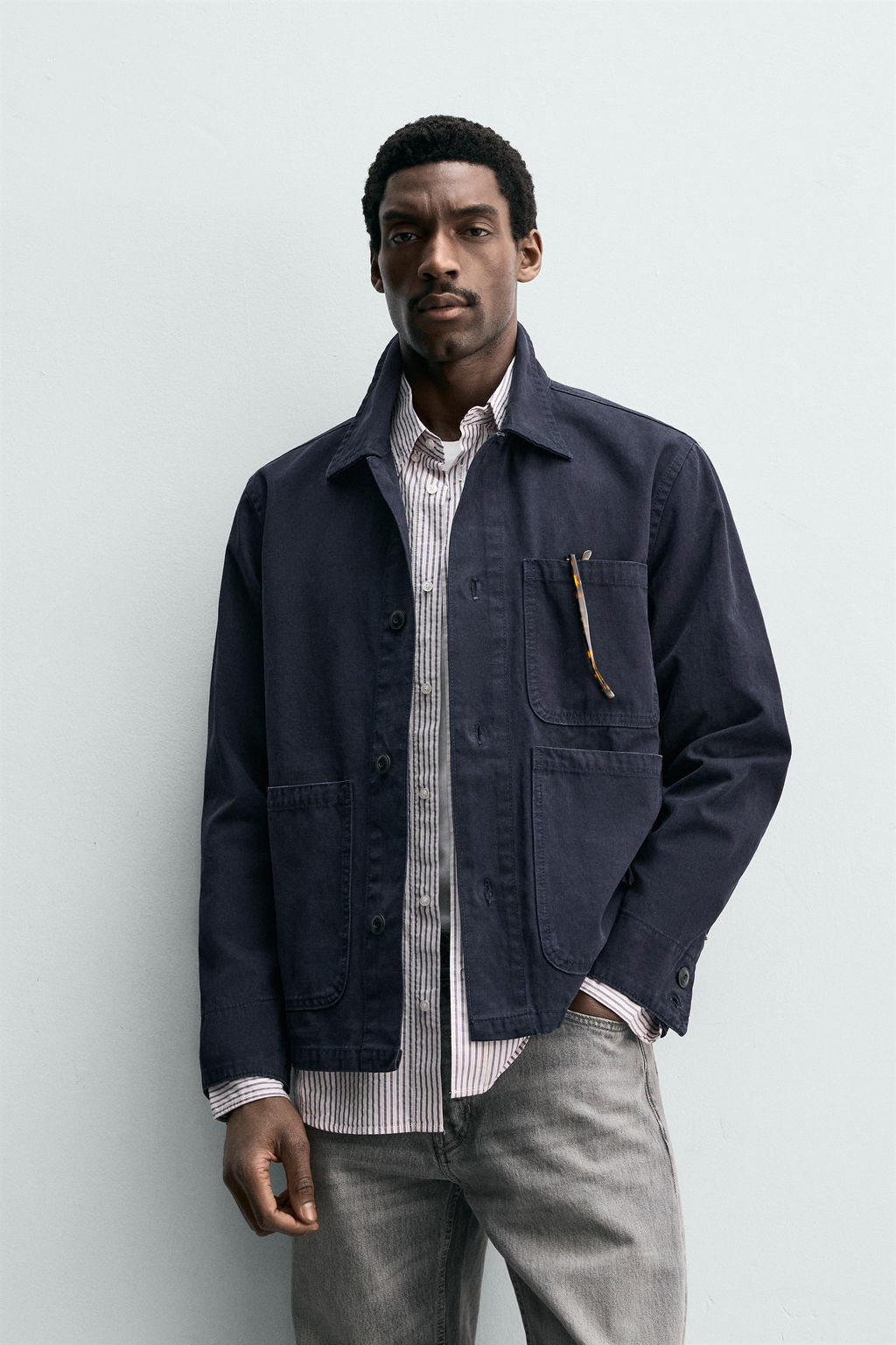SOBRECAMISA DENIM REGULAR FIT / Azul noche - Zara фото 2