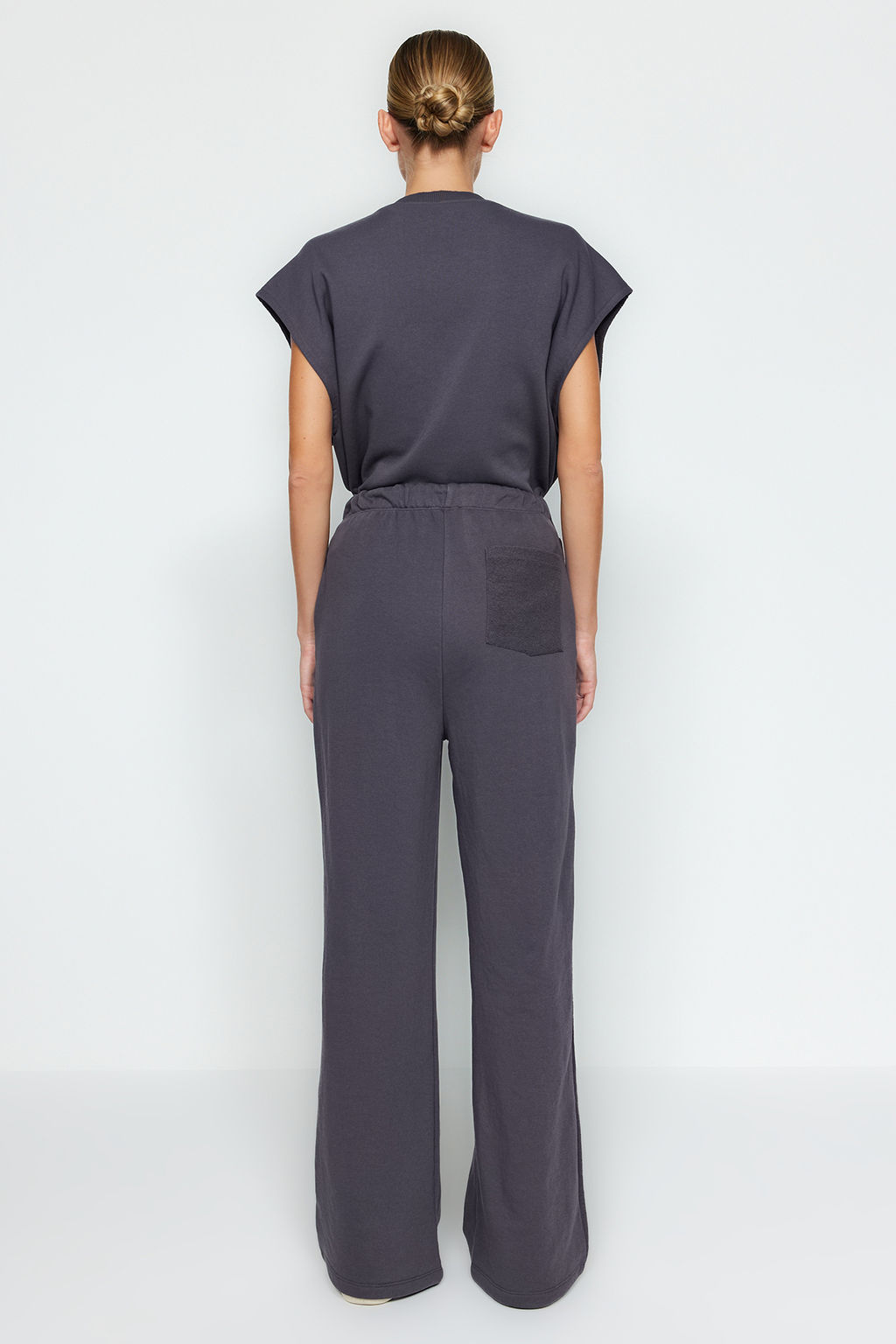 Antrasit Yuksek Bel Kal?n Orme Esofman Alt? Pantolon TWOAW24EA00015 - Trendyolmilla фото 4