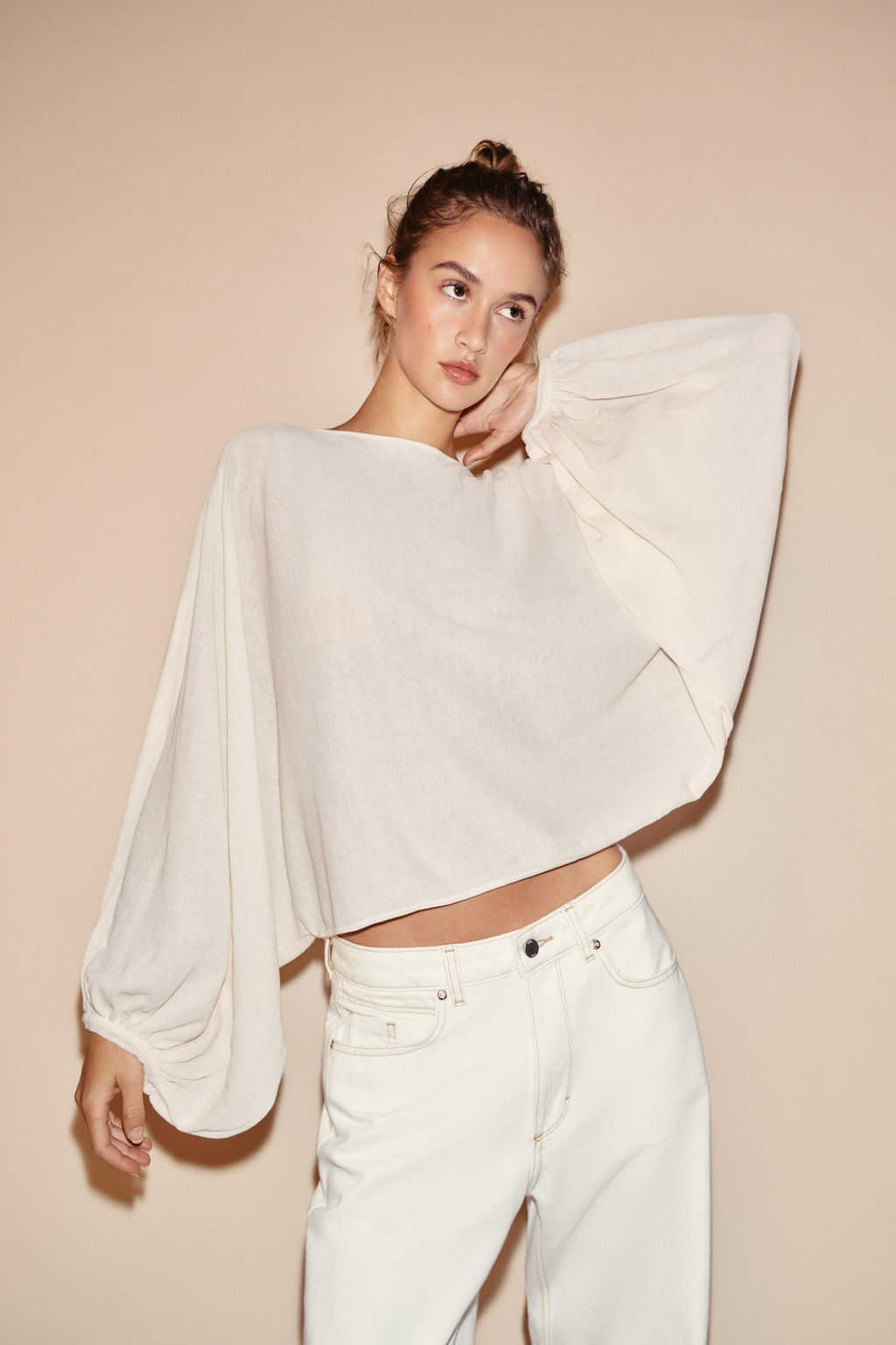 JERSEY MANGA VOLUMEN / Crudo medio - Zara фото 16