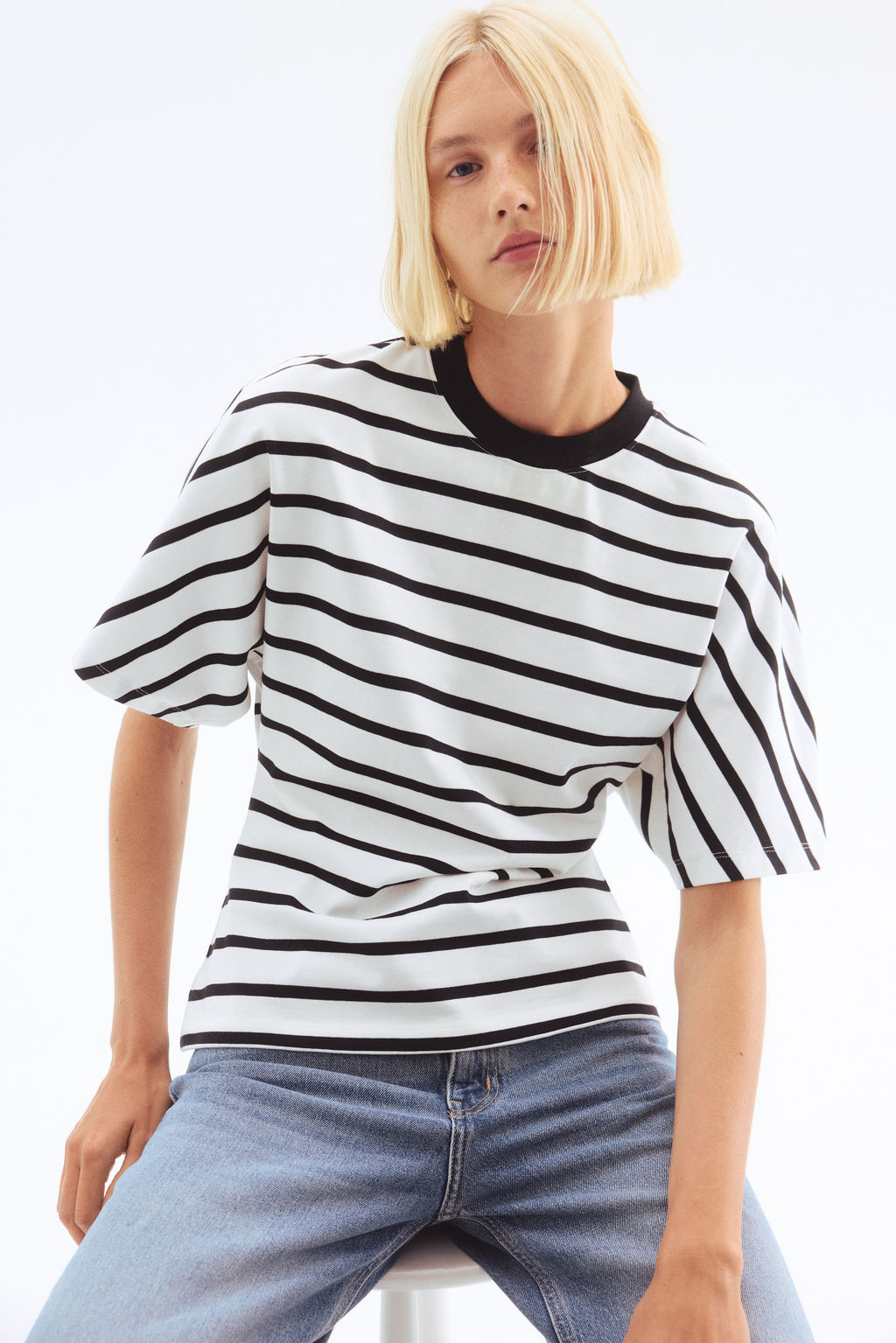 Camiseta entallada en algod?n - H&m фото 3