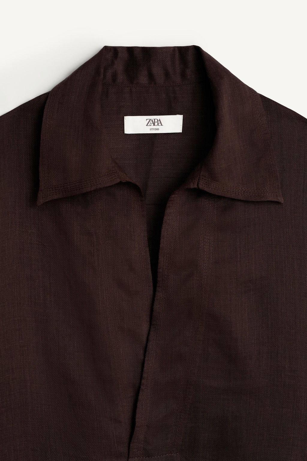 CAMISA POLO RELAXED FIT RAMIO - LYOCELL / Marr?n - Zara фото 8