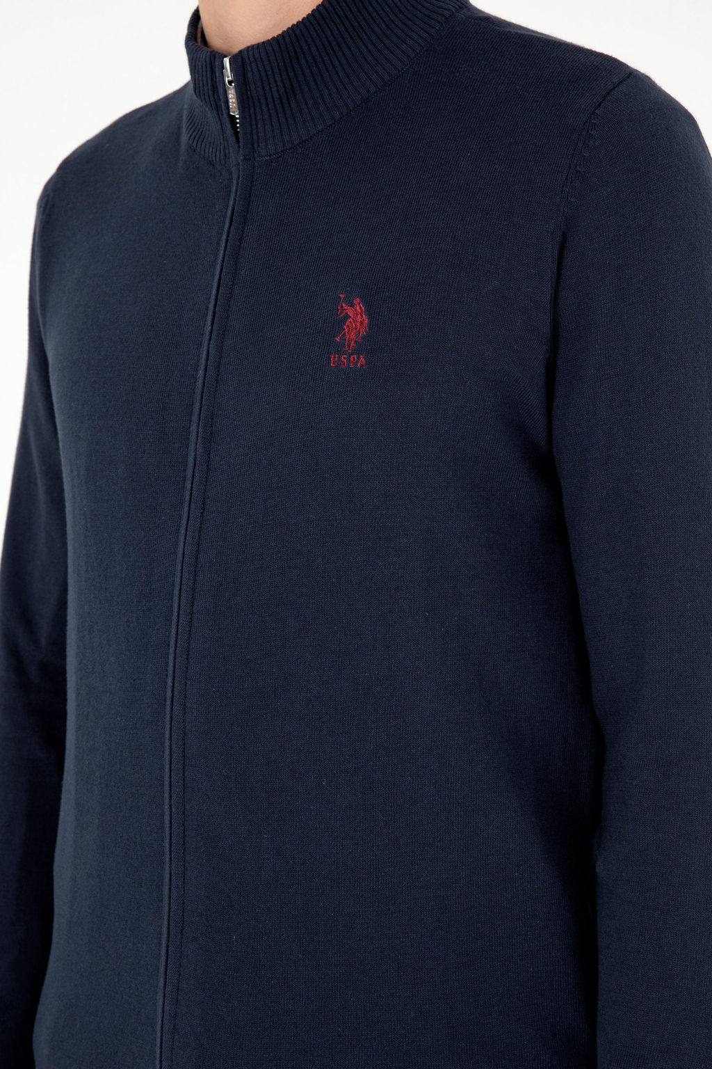 Мужской темно-синий базовый трикотажный кардиган Неожиданная скидка в корзине - U.s. polo assn фото 14