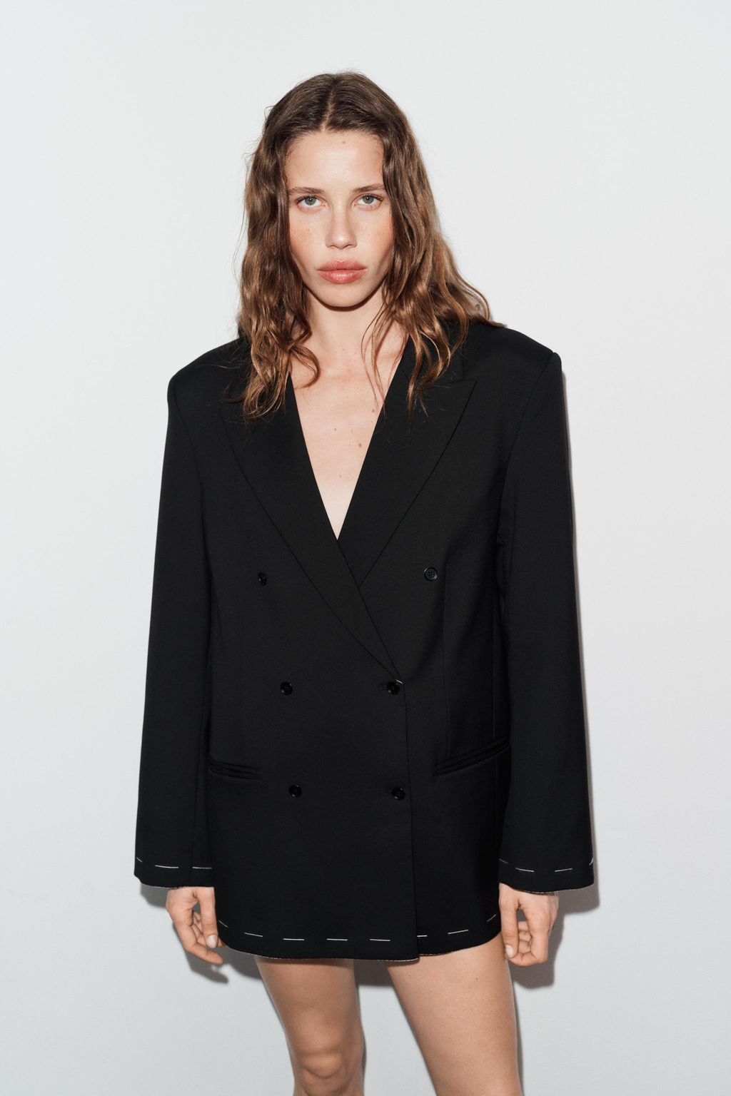 BLAZER OVERSIZE PESPUNTES / Negro - Zara фото 6