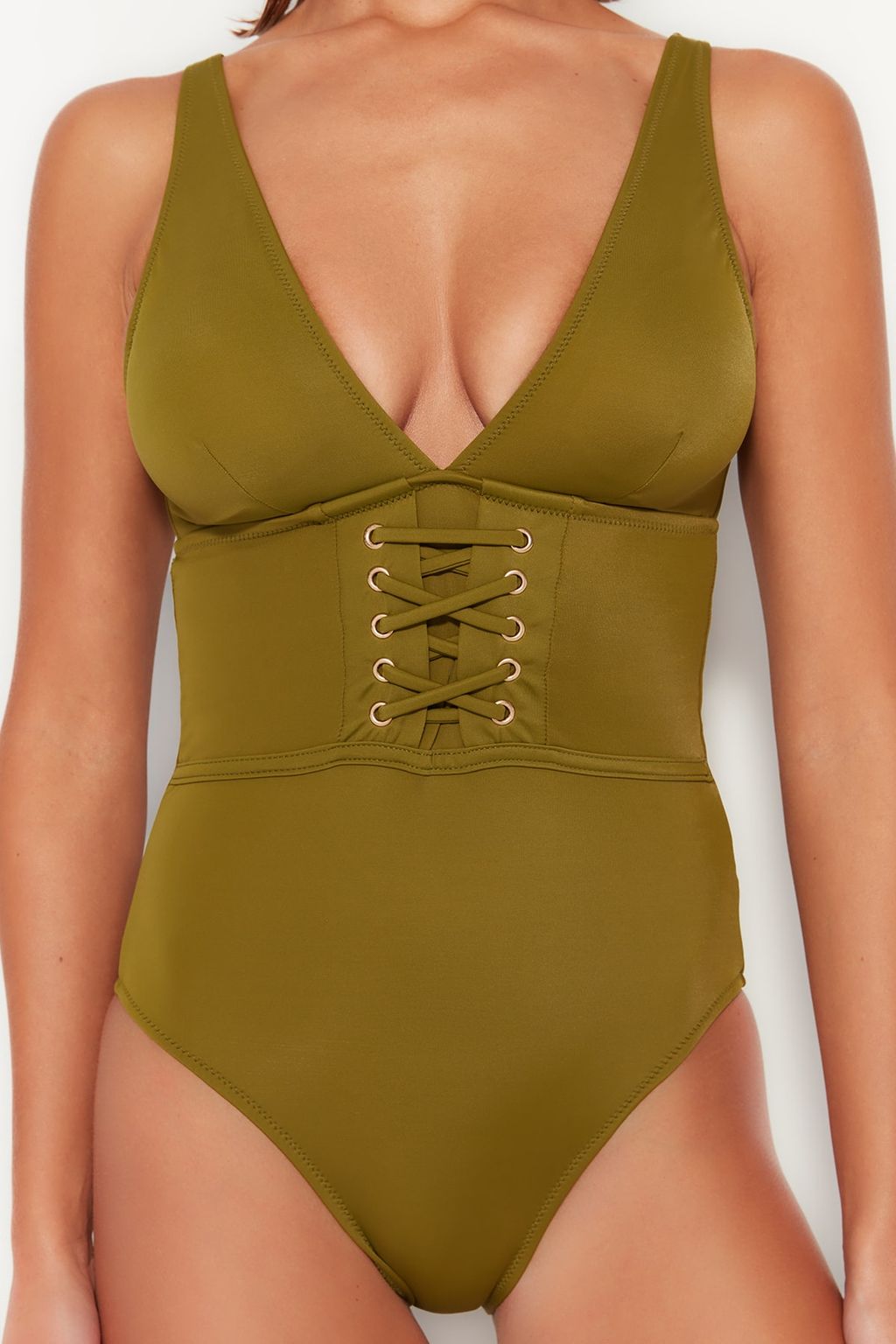 Haki V Yaka Aksesuarl? Normal Paca Mayo TBESS21MA0184