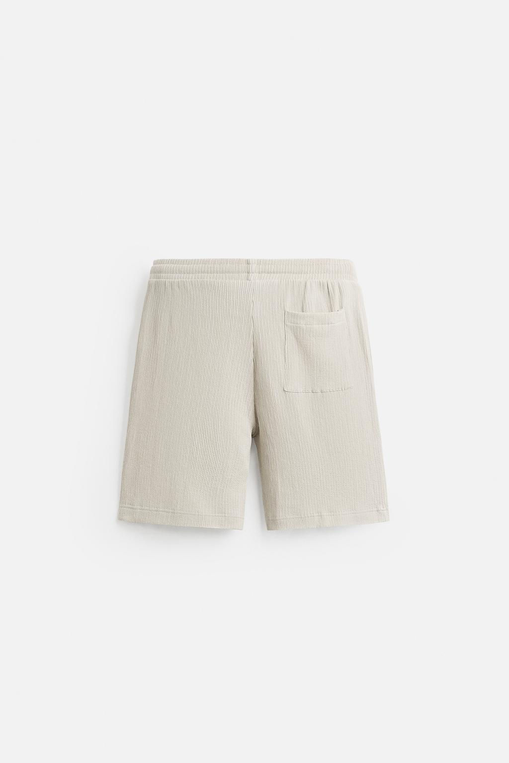 IRREGULAR TEXTURED BERMUDA SHORTS - Zara фото 7