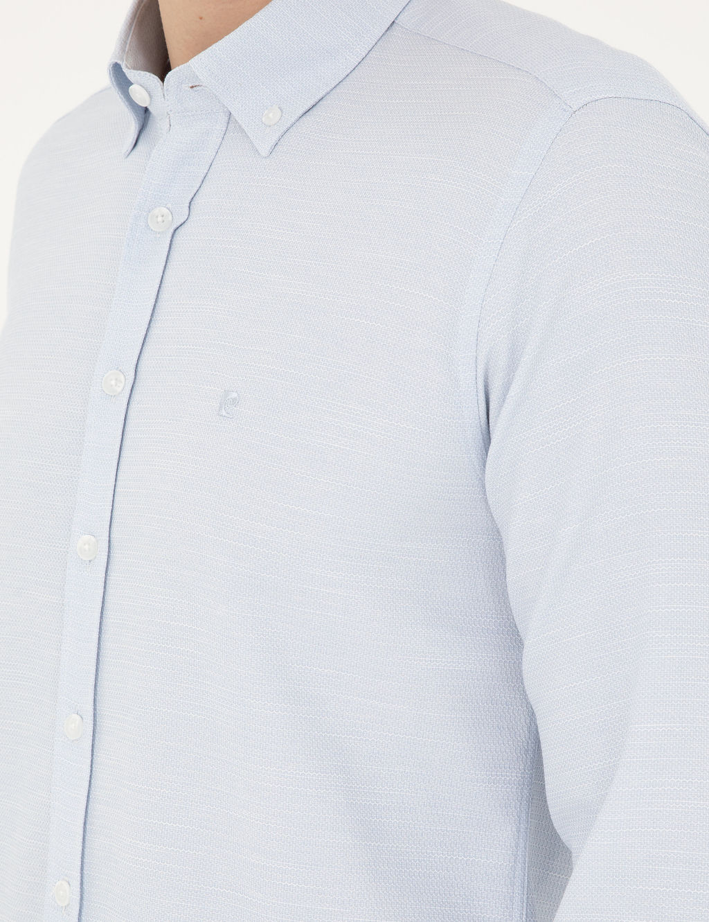A__k Mavi Slim Fit Uzun Kollu G_mlek
